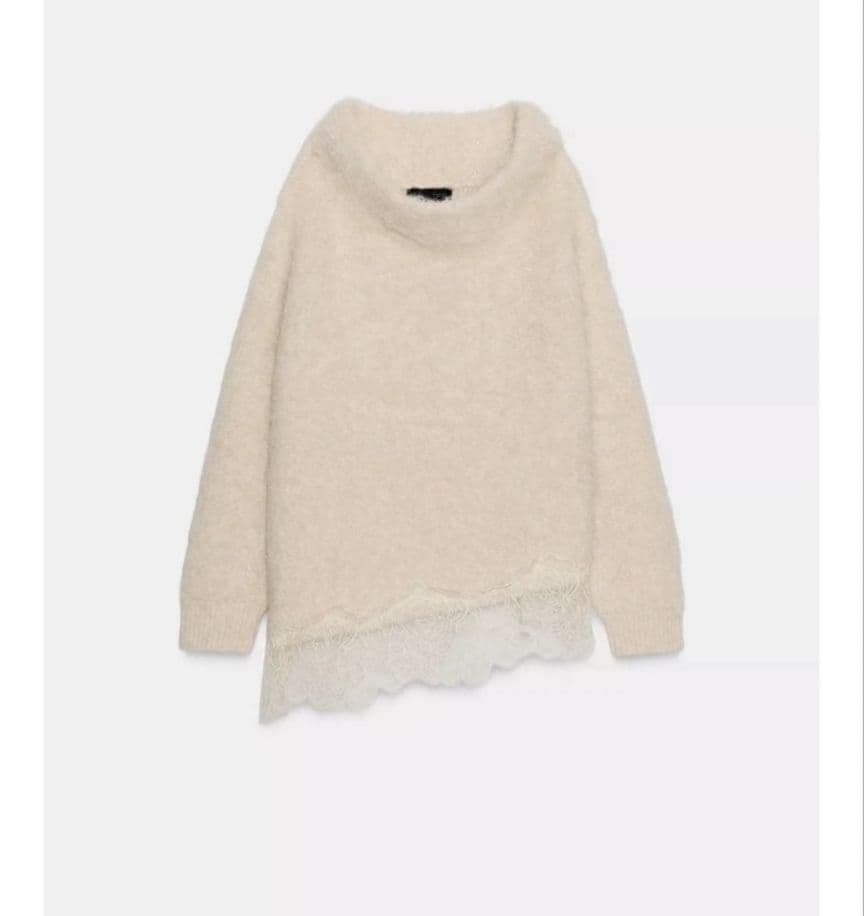 zara レースコンビニットセーター M - メルカリ