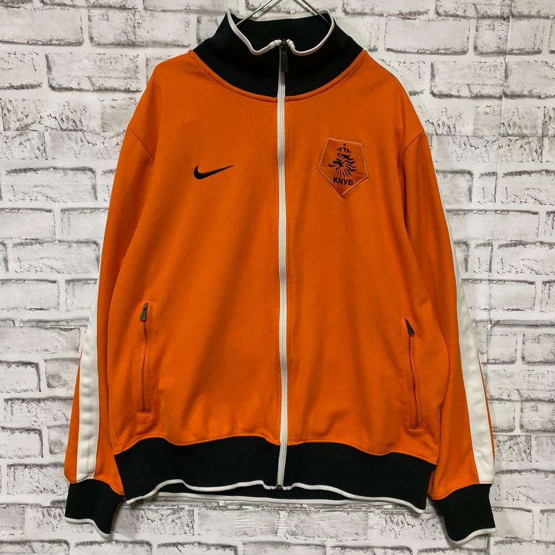 ナイキ ジャージ トラックジャケット オランダ代表 オレンジXLロゴ刺繍