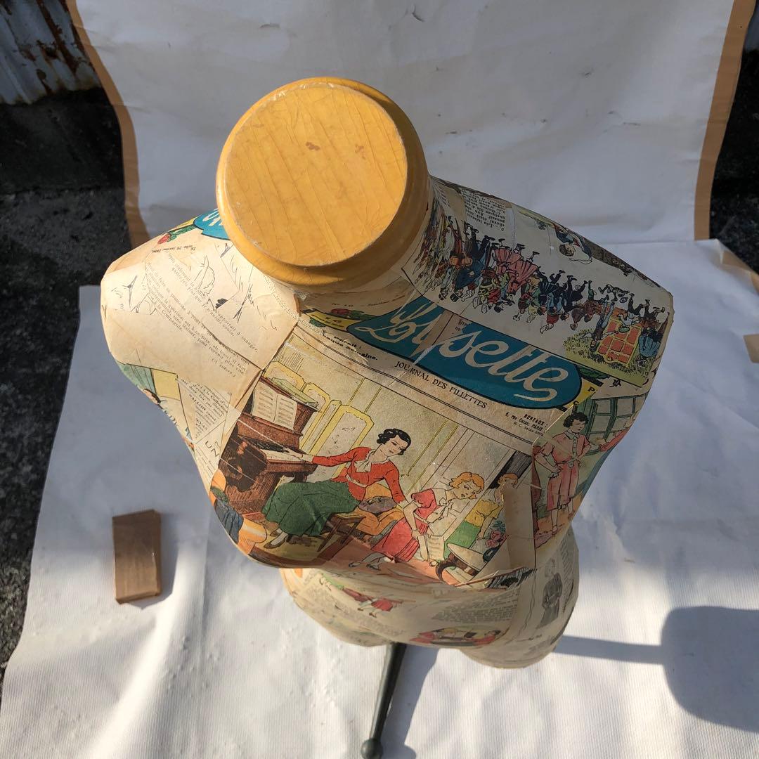 夢八トルソー　フランスの少女紙貼ったトルソー マネキンボディーコミックアート②