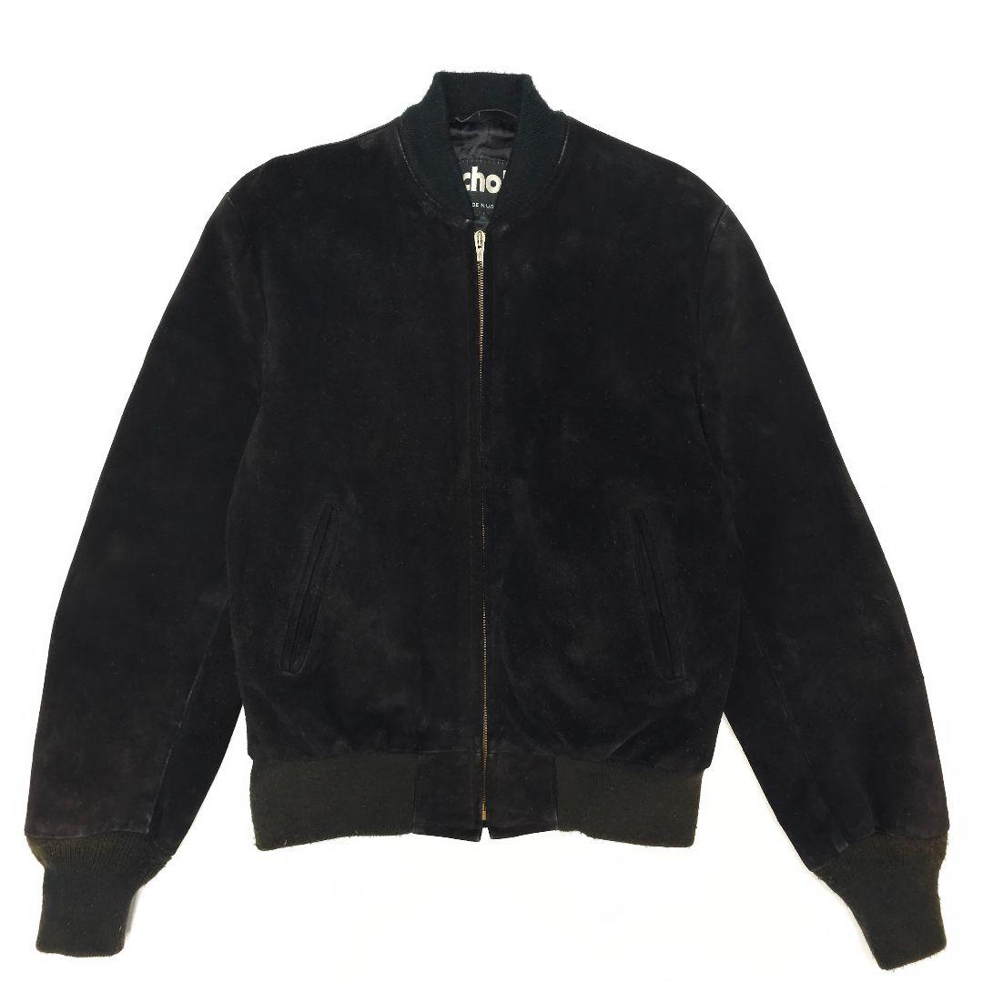 USA製SCHOTTショット☆スエードレザー ボンバージャケット36黒ブルゾン