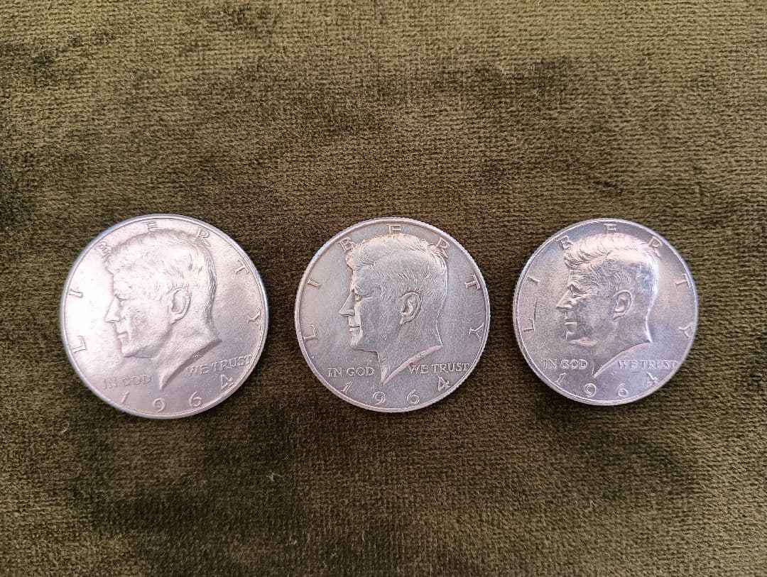 1964年 ケネディシルバーハーフダラー 3重シェルコイン クライス製