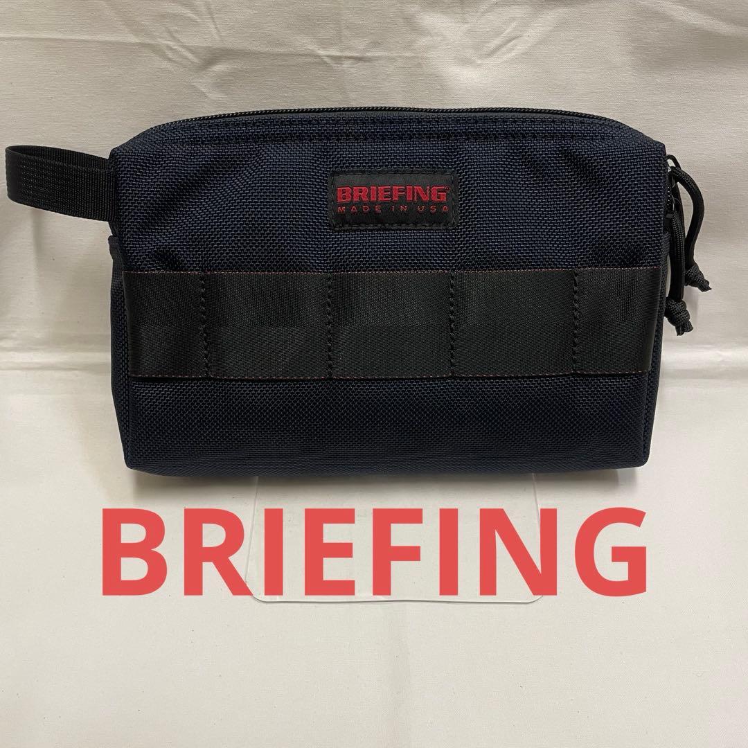 【美品】ブリーフィング ポーチ モバイルポーチ セカンドバッグ ネイビー BRIEFING（ブリーフィング） ポーチ モバイルポーチL MOBILE POUCH L
