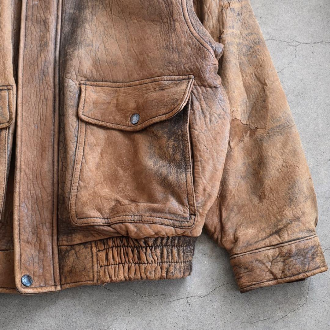90s vintage leather jacket g1 a2 羊革 - メルカリ