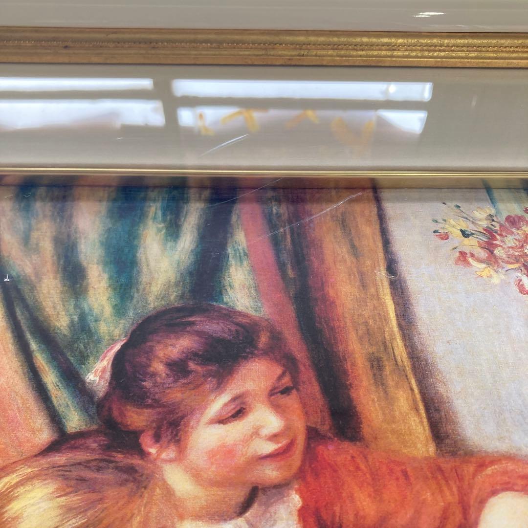 ルノワール ピアノを弾く少女たち 豪華白金 額装済み 70cm x 60cm