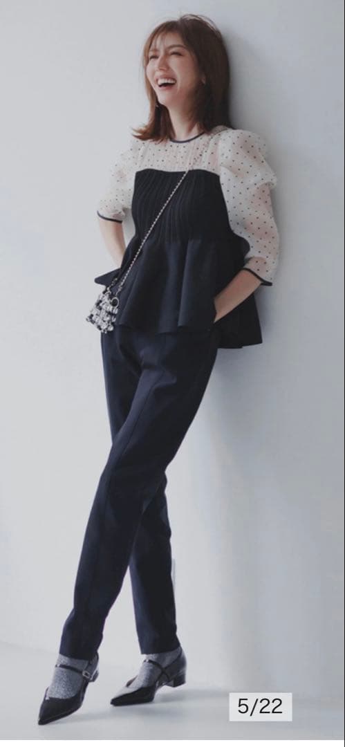 新品】jusglitty ジャスグリッティー シアーブラウスレイヤードニット