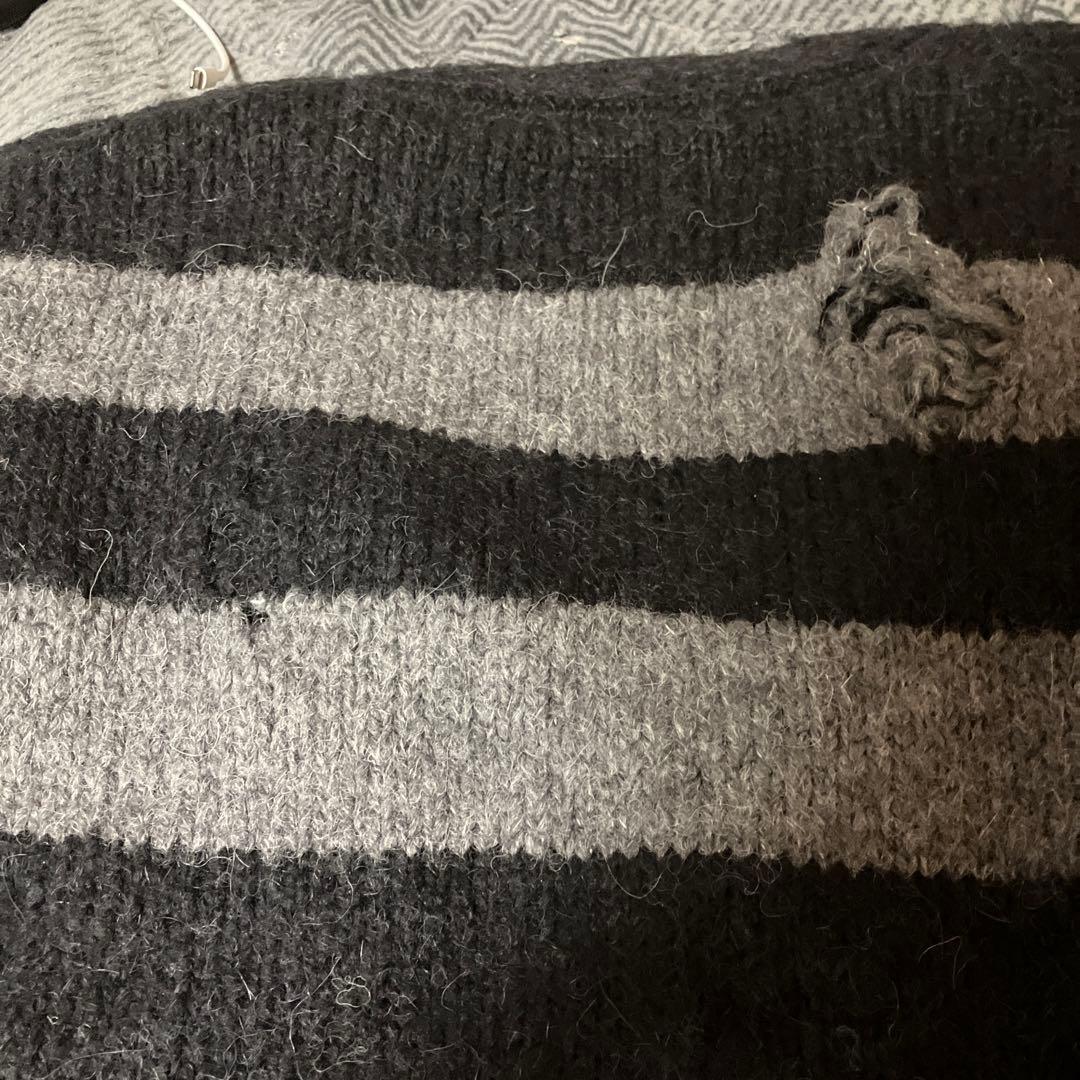 ナンバーナイン ダメージ加工 ボーダーカーディガン グランジ カート