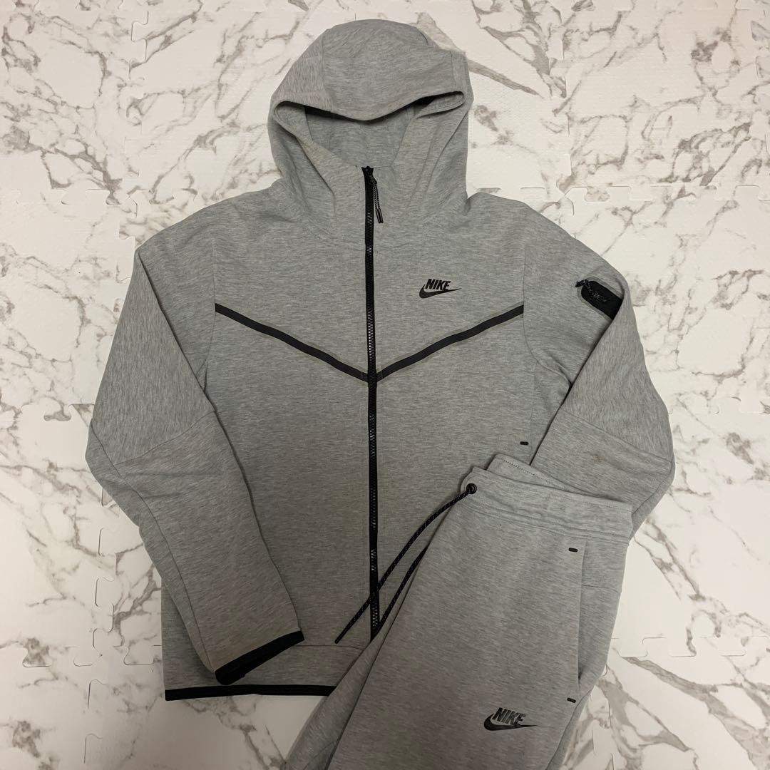 NIKE テックフリース グレー セットアップ 白タグ - メルカリ