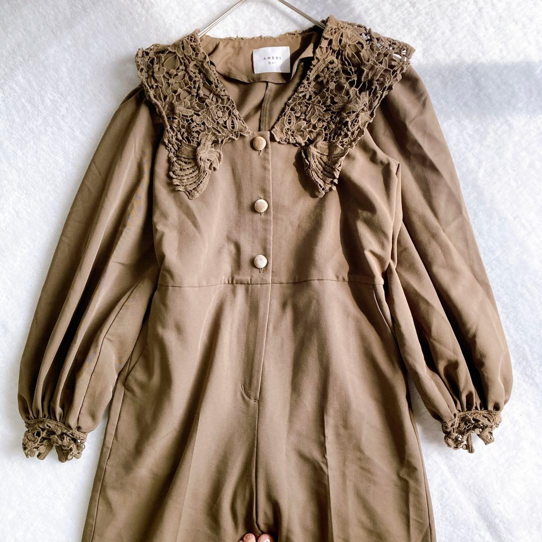 AMERIヴィンテージ 【S】セーラーレースカラージャンプスーツ