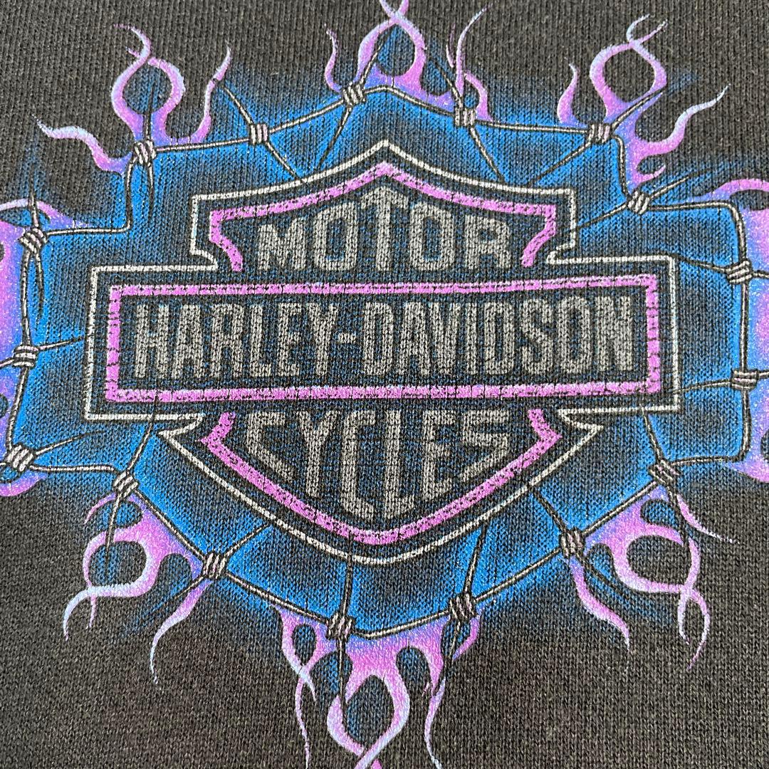 90s ハーレーダビッドソン パープルフレイム パーカー ファイヤー