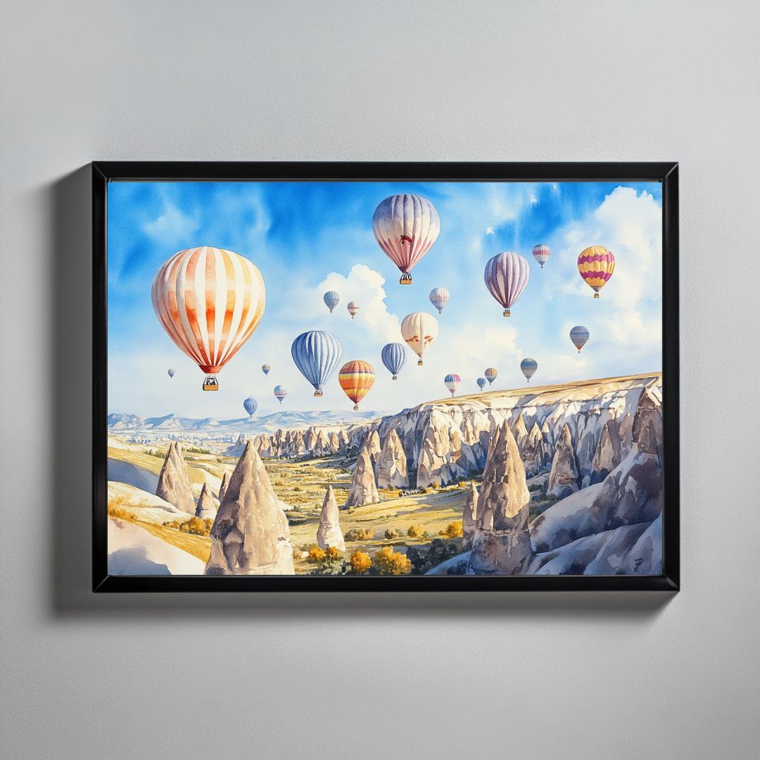 A4 トルコ・カッパドキアと気球 インテリアアート アートポスター