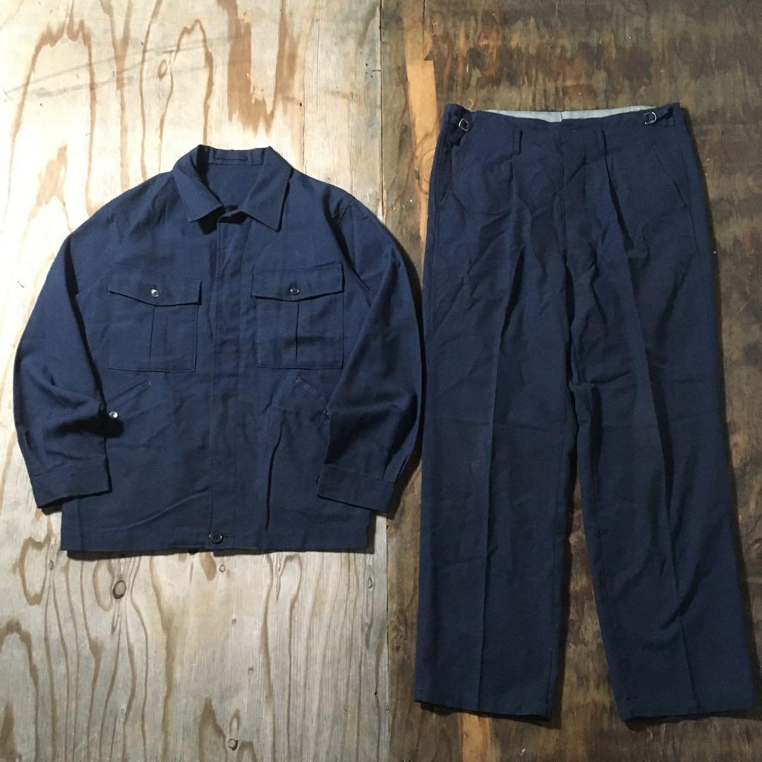 60s 旧国鉄 制服 赤タグ 上下セット 日本国有鉄道 ナッパ服 昭和44年