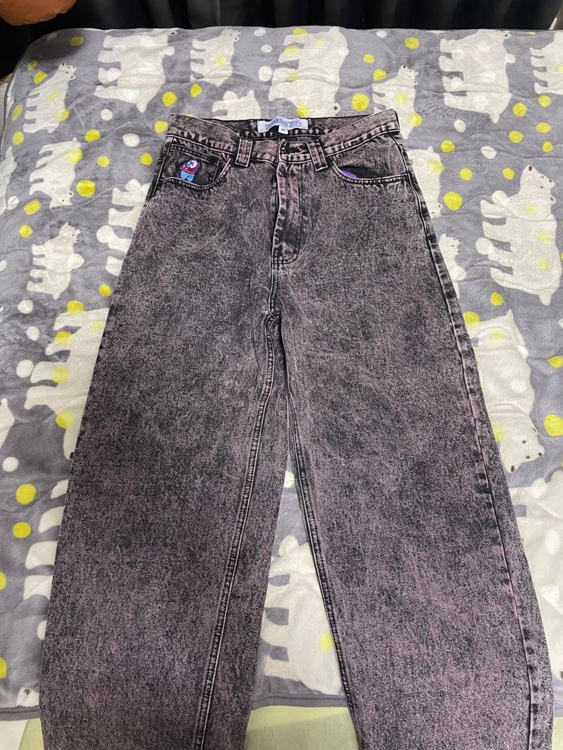 BIGBOY 紫ハイウエストデニムパンツ M POLAR SKATE CO. BIG BOY JEANS PURPLE BLACK