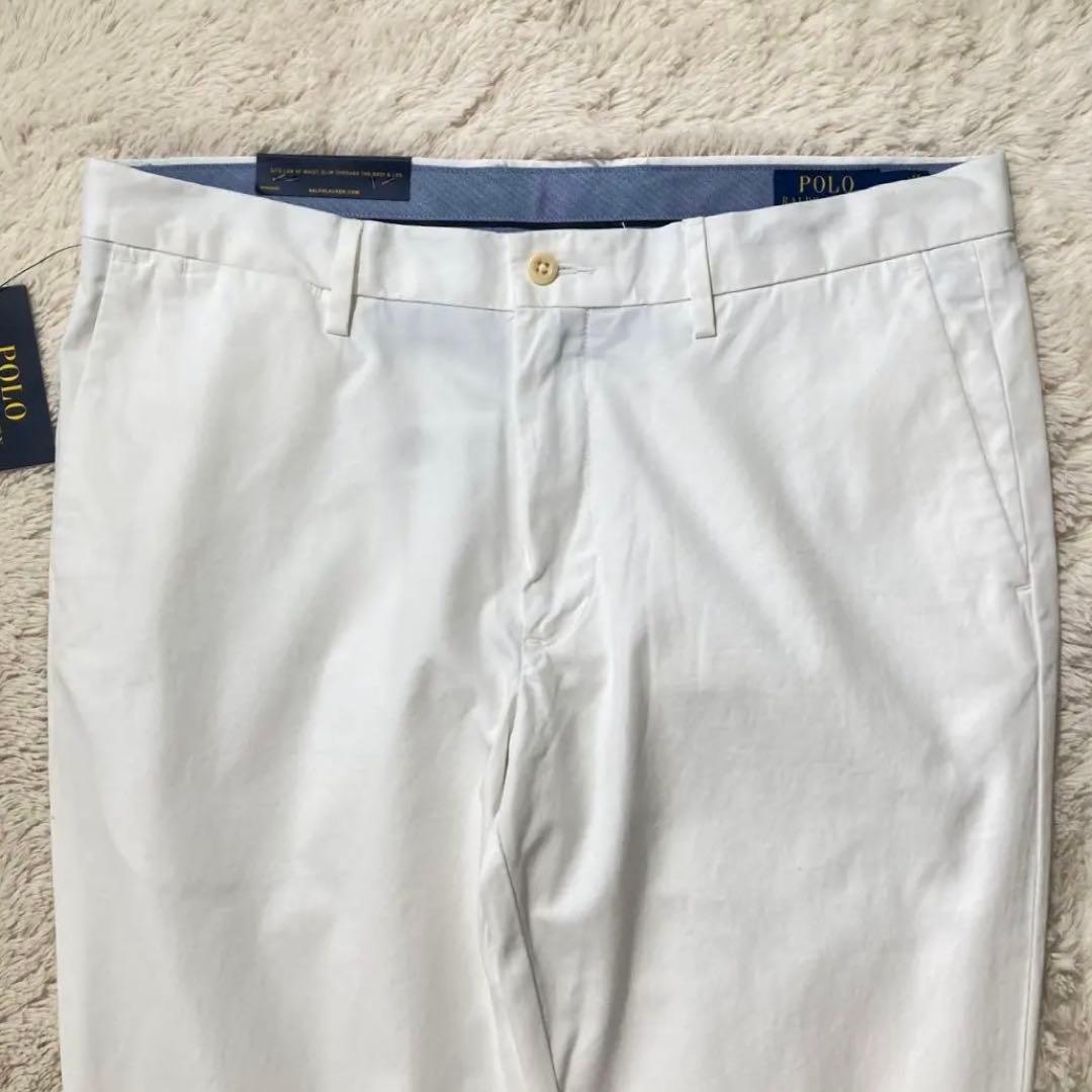 未使用タグ付 ポロラルフローレン チノパン スリムフィット ホワイト
