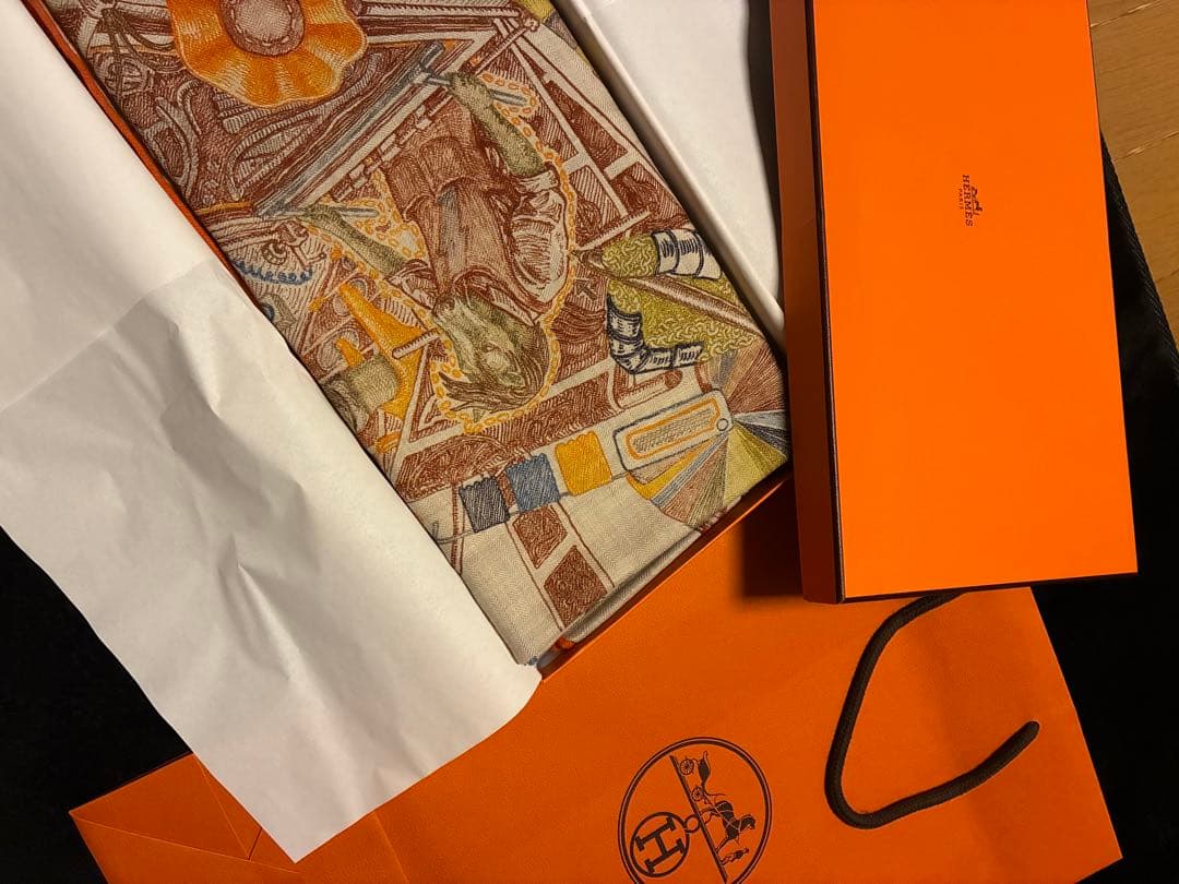 エルメス カレジェアン《エルメスの世界》新品未使用ナチュラル／オレンジ／ブラウン