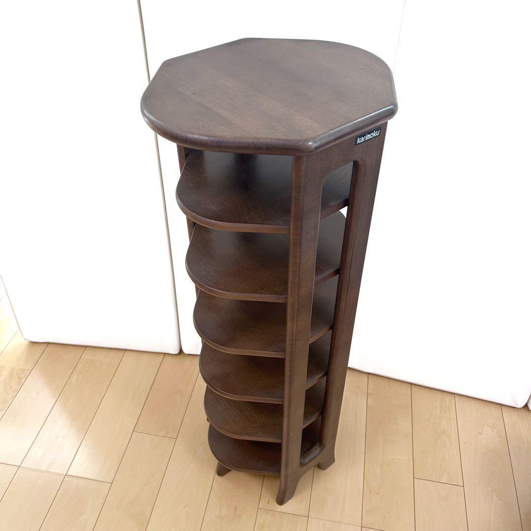 カリモク karimoku スリッパラック 木製 6段 美品 スリット 天然木