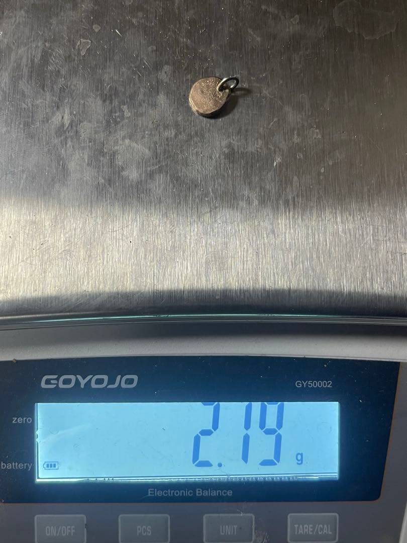 K18刻印　叩きメタル　ペンダントトップ　ネックレス　2.19g