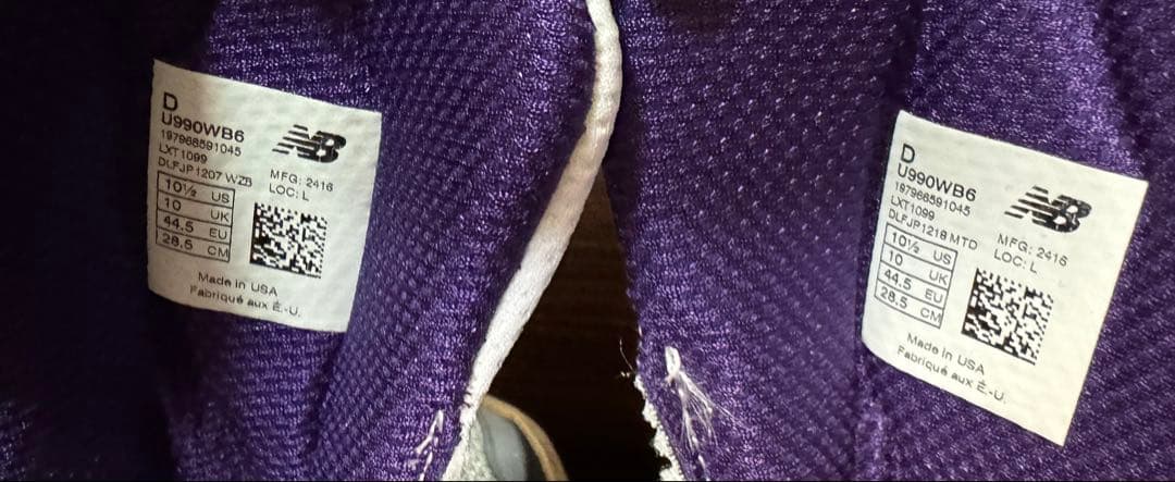 靴 New Balance 990V6 \"Plum\" 28.5cm