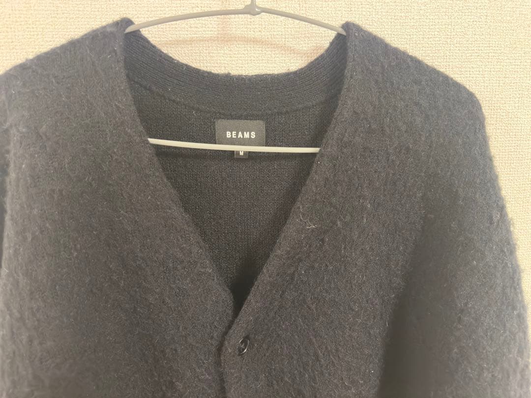 BEAMS ビームス シャギー ニット カーディガン 黒 M モヘア混 - メルカリ