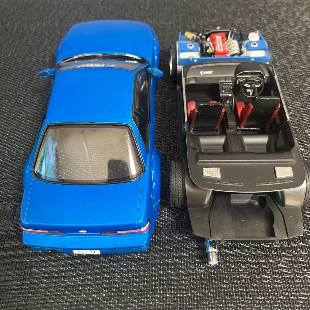 S13シルビア プラモデル 完成品 1/24 青嶋文化教材 エンジン搭載