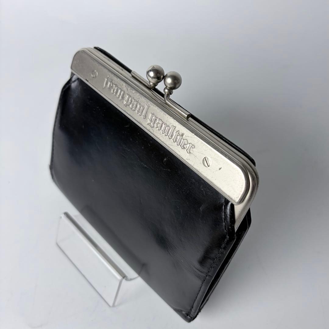 希少】ジャンポールゴルチエ 二つ折り財布 がま口 レザー メタル