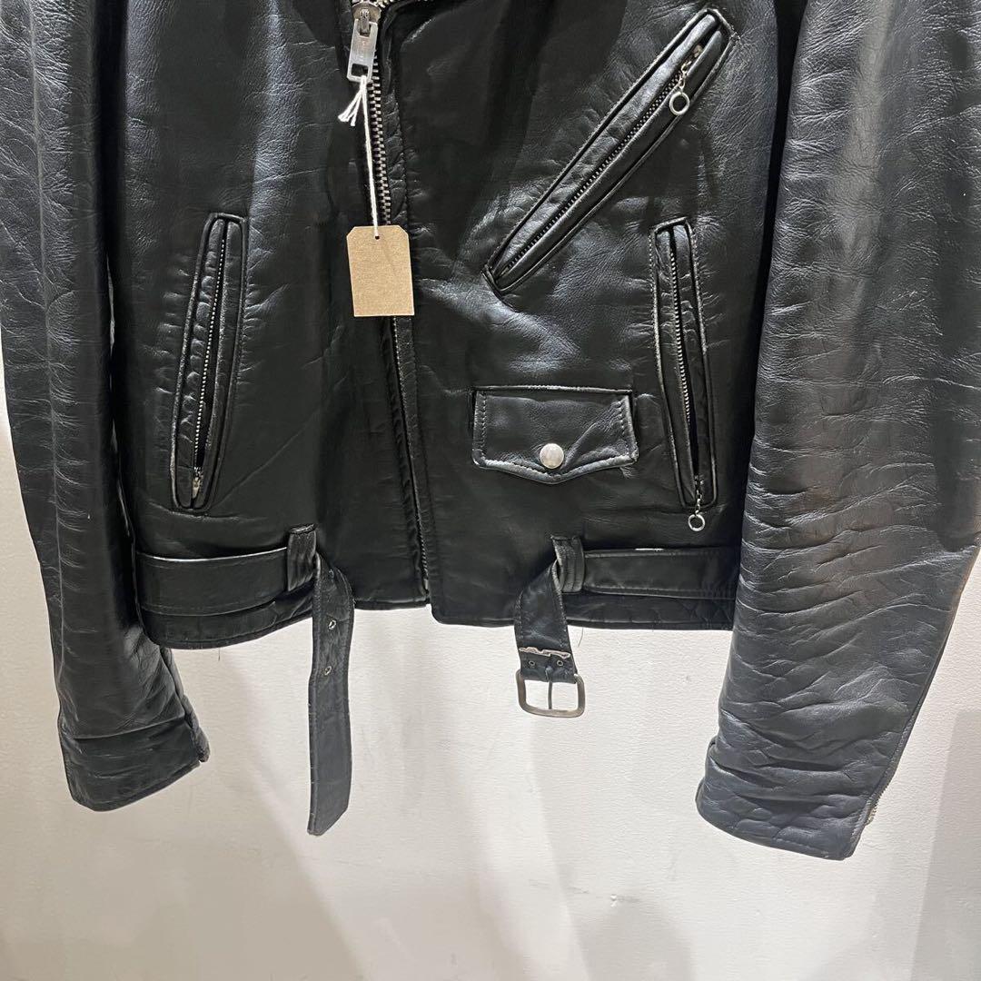 50〜60s レザーライダースジャケット ダブル USA製 SERVALジップ