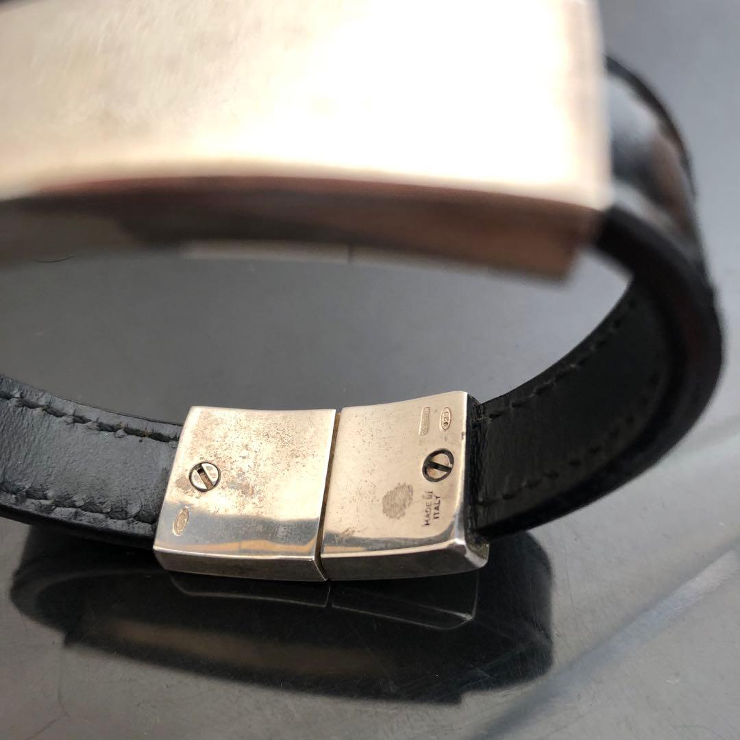 GUCCI グッチ IDブレスレット シルバー925 レザー バングル - メルカリ