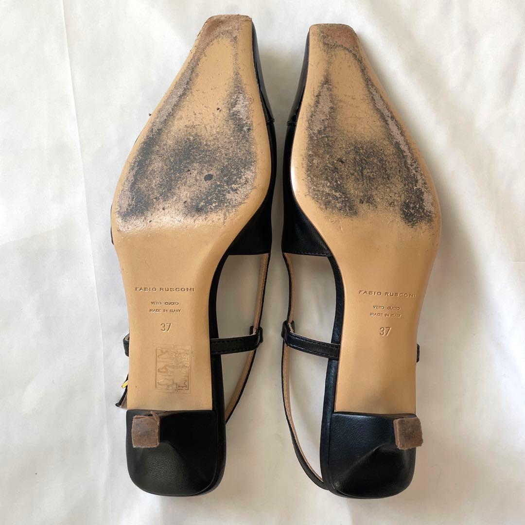 《美品》ファビオルスコーニ　37 ブラック　パンプス　バックストラップ　24cm