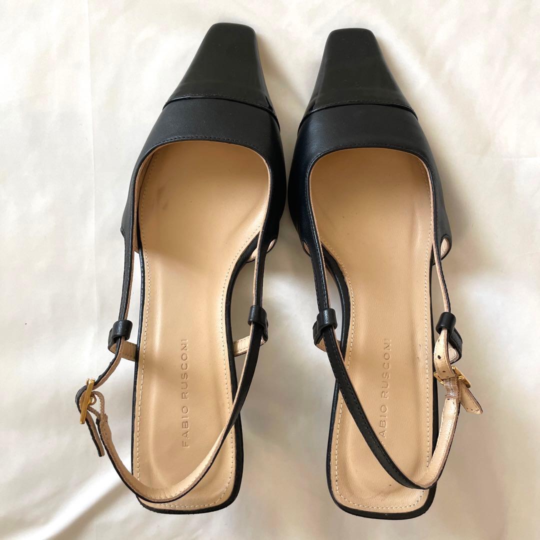 《美品》ファビオルスコーニ　37 ブラック　パンプス　バックストラップ　24cm