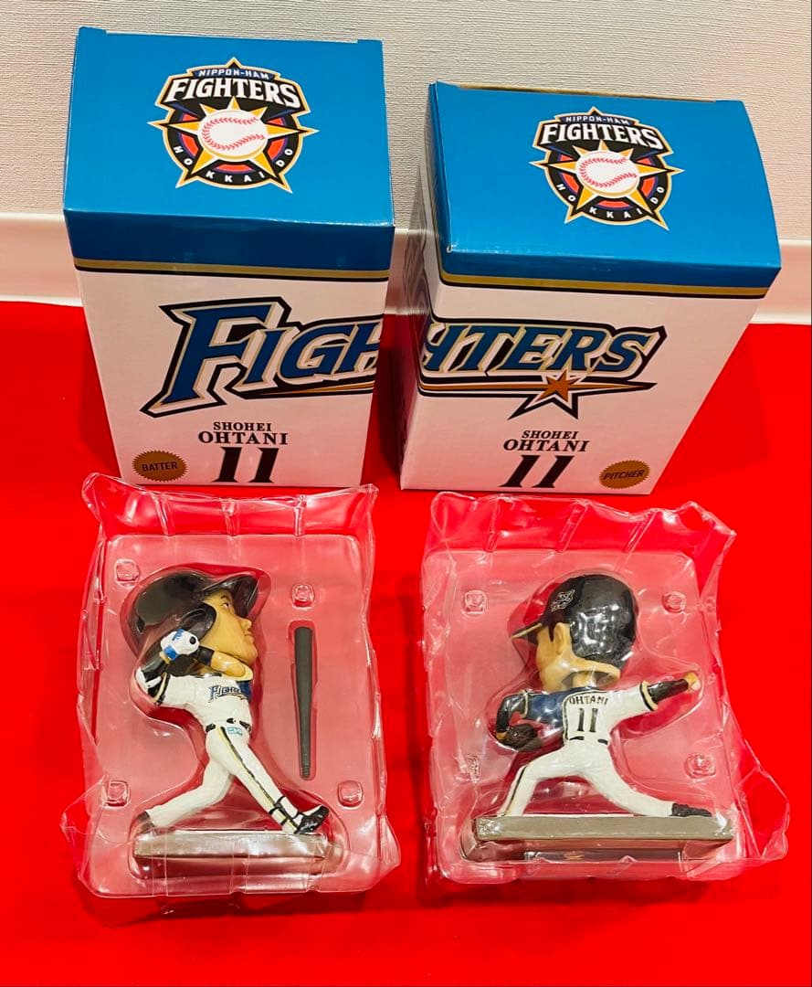 大谷翔平 OHTANI 日ハム時代　ボブルヘッド人形　SEIKOロゴ　二刀流2体