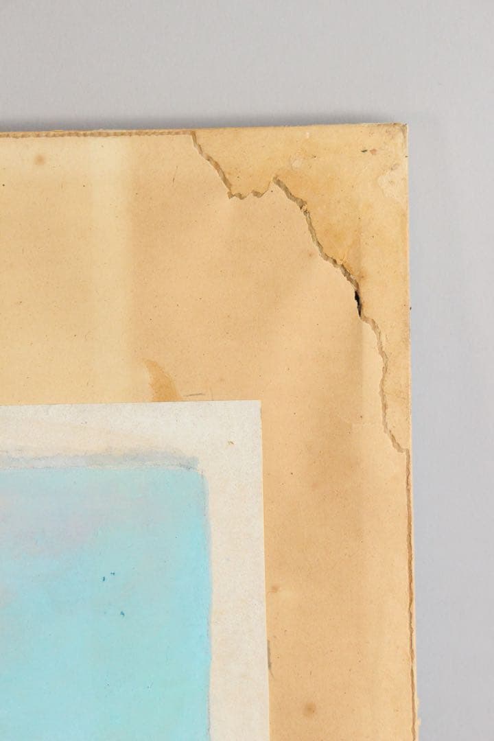 No5540 額装　米重忠夫　「八が岳山麗」　日本画　10号　紙本　送料無料