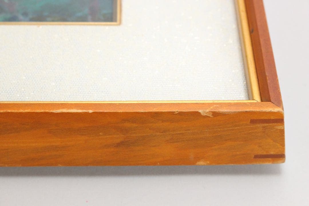 No5540 額装　米重忠夫　「八が岳山麗」　日本画　10号　紙本　送料無料