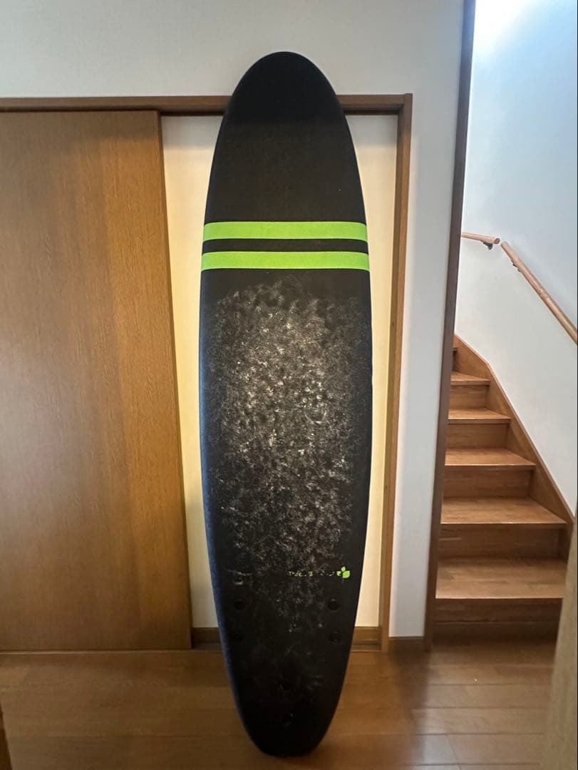 7.0f スポンジボード　ミッドレングス　トライフィン　ブラック/グリーン