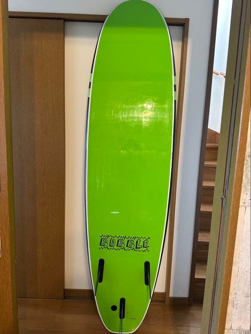 7.0f スポンジボード　ミッドレングス　トライフィン　ブラック/グリーン