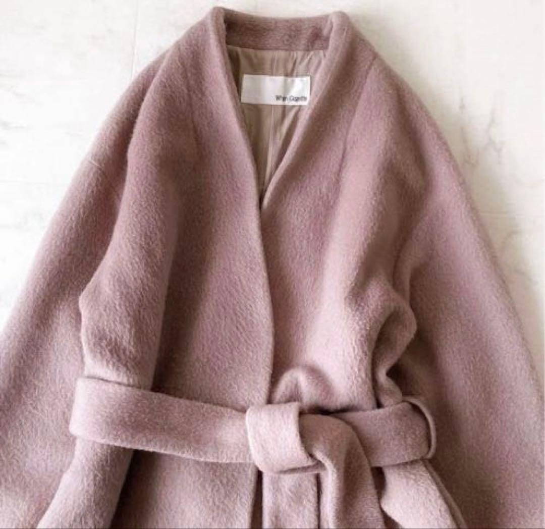 美品☆ウィムガゼット モヘアシャギー ロングガウンコート 大草直子