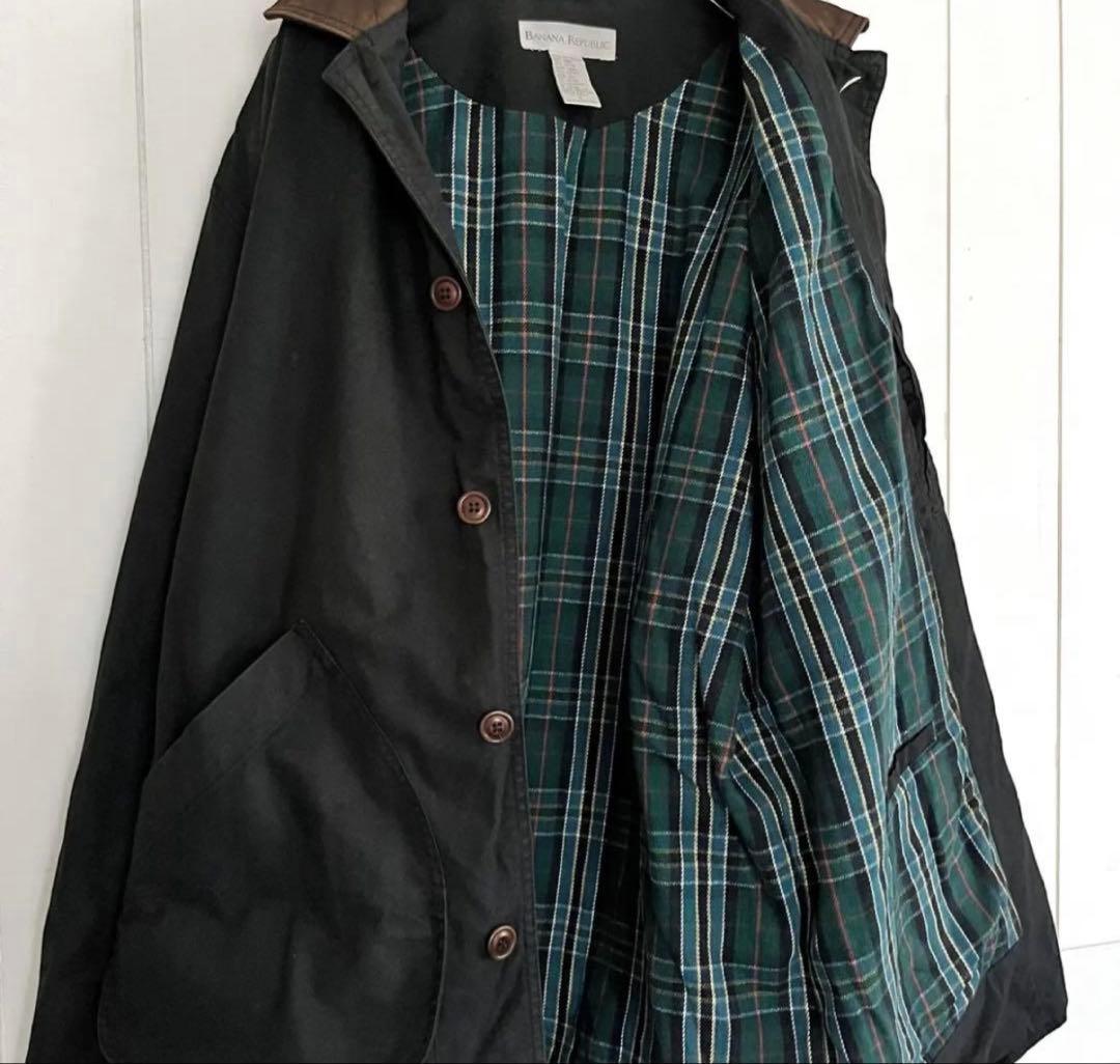 実寸XL】90s BANANA REPUBLIC 襟レザー ハンティングJKT - メルカリ
