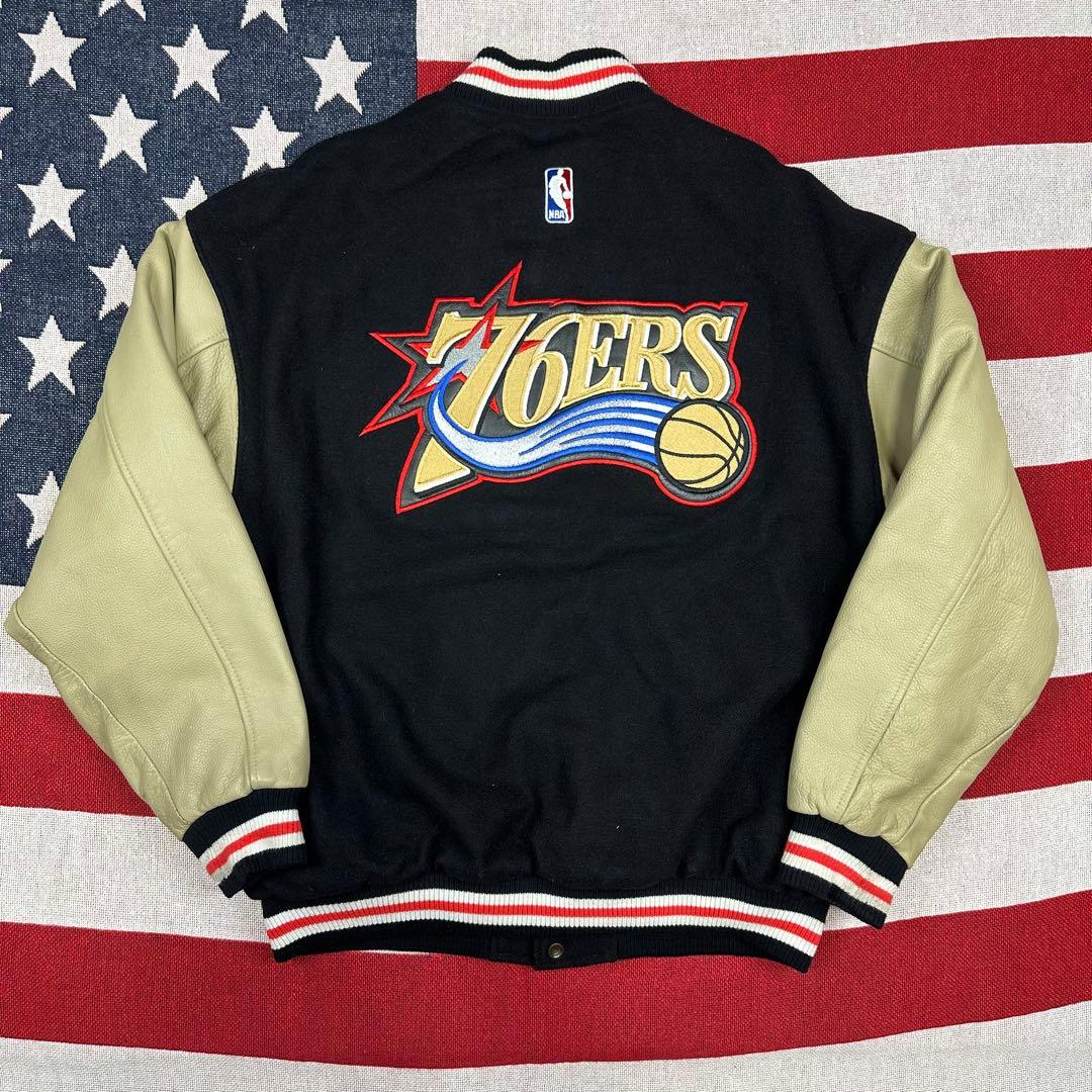 激レア 旧ロゴ NBA 76ers レザージャケット スタジャン アイバーソン 2026年最新】76ers スタジャンの人気アイテム - メルカリ