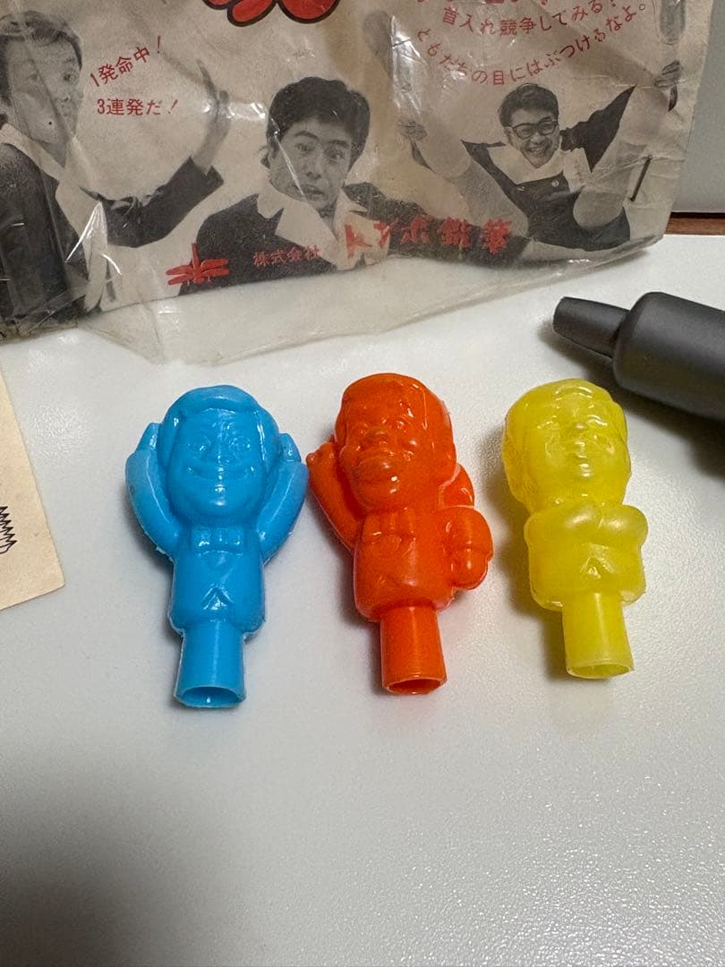 昭和レトロお宝1970年代ザドリフターズちびチョンパ 鉛筆キャップ 3個