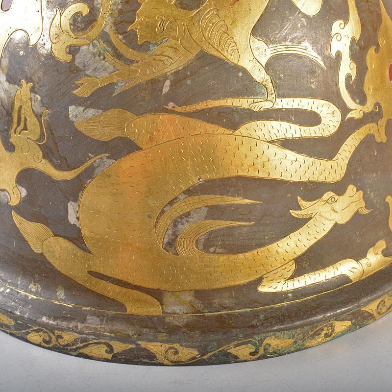 中国 古銅 金象嵌神獣人物文 燭台 蝋燭立 D R5281B - メルカリ