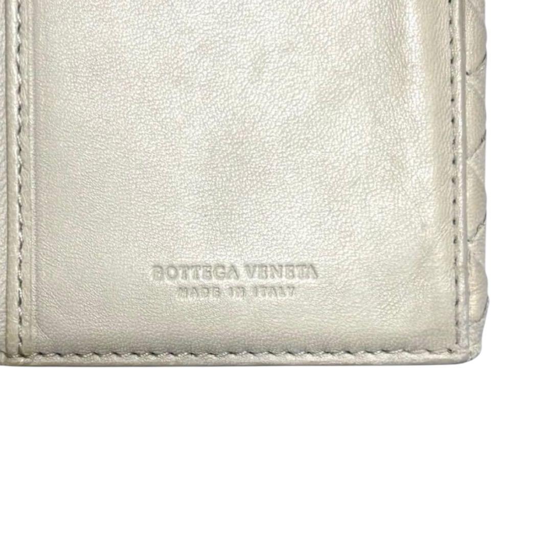 人気 ボッテガヴェネタ 長財布 レザー アイボリー イントレチャート W