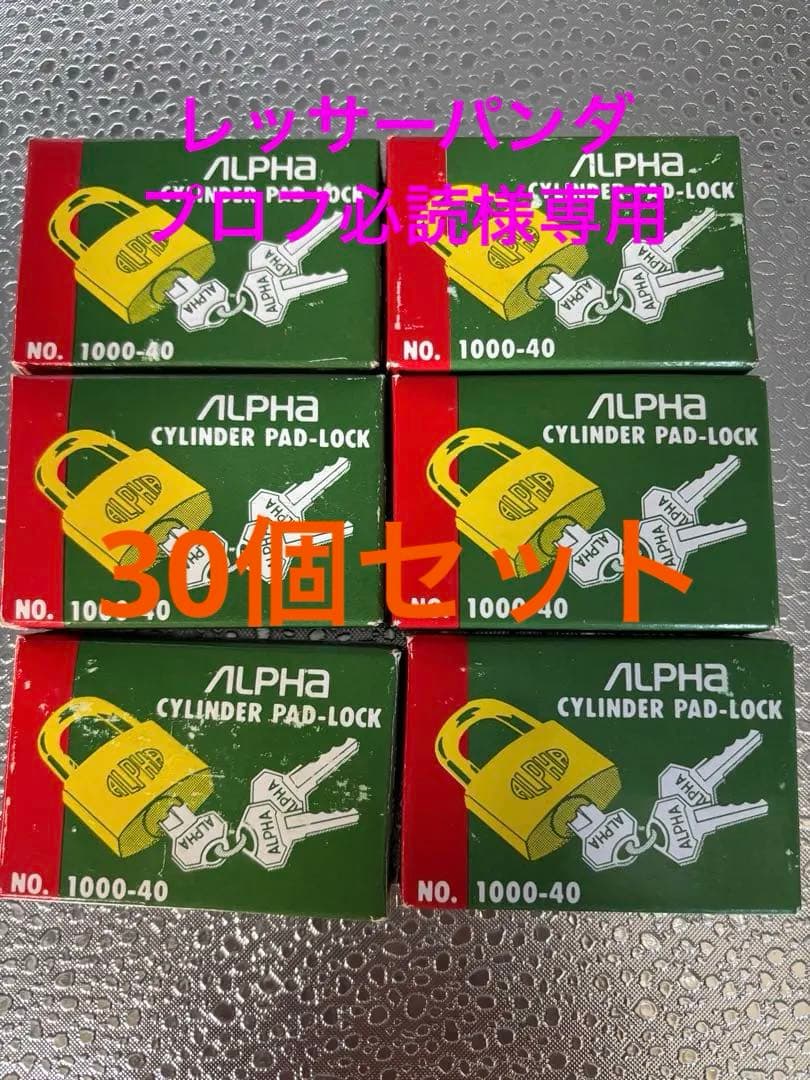 ALPHA 南京錠 シリンダーパッドロック No.1000-40 30個セット