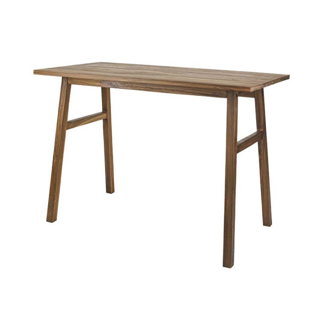 WTWチーク木製テーブル机作業デスク◇幅110木目ナチュラル素材