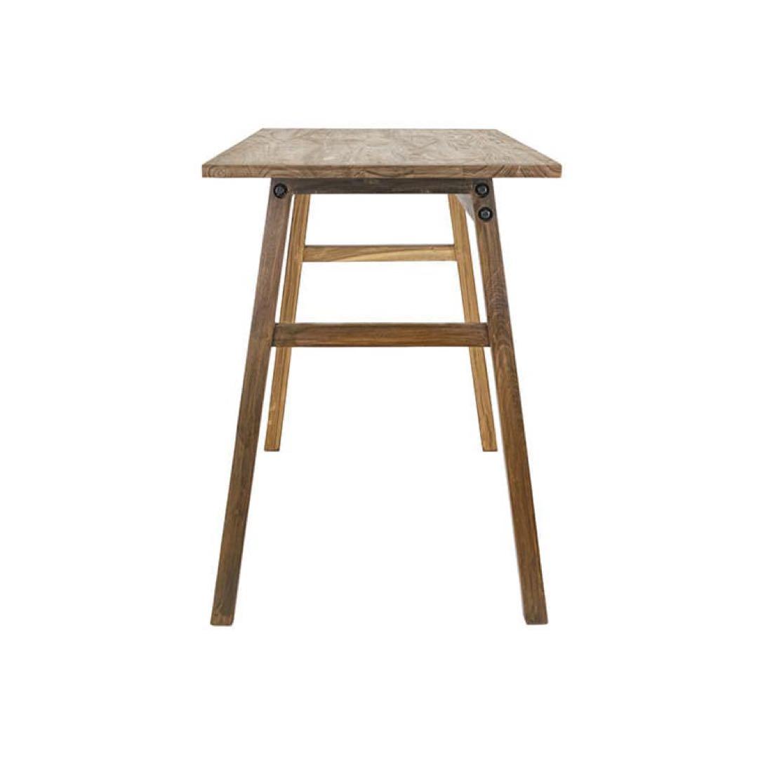 WTWチーク木製テーブル机作業デスク◇幅110木目ナチュラル素材