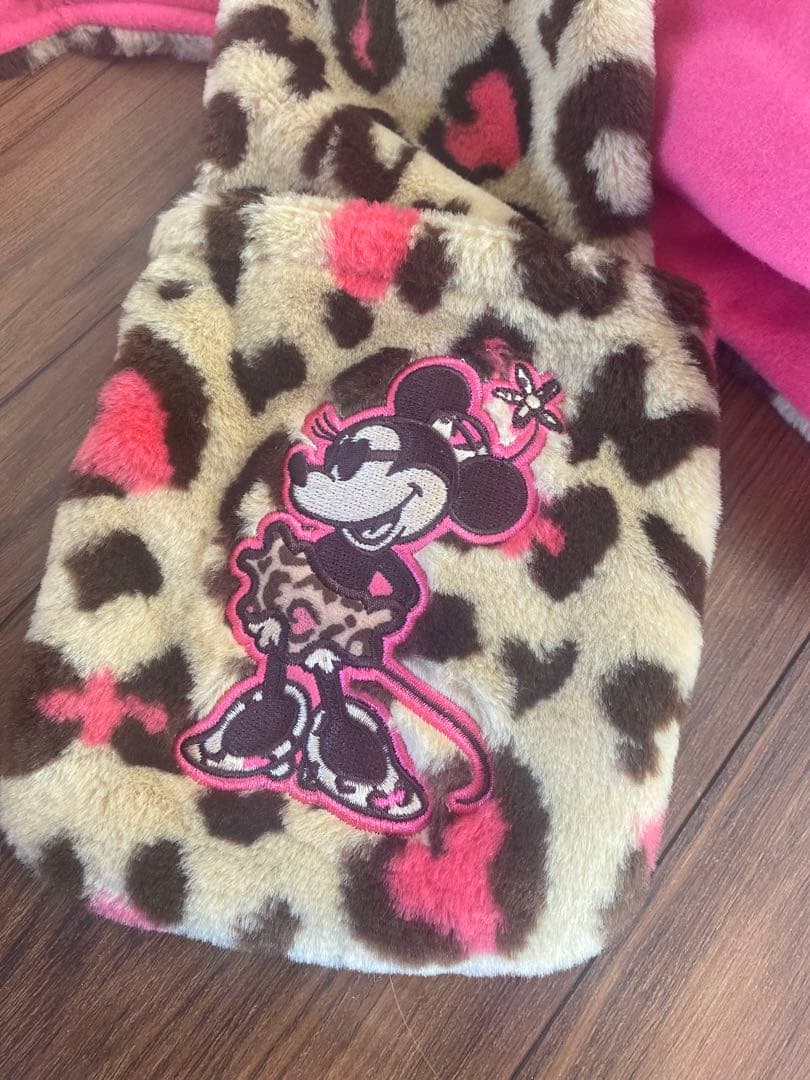 ❤︎　ミニー　ヒョウ柄マフラーキャップ ファンキャップ