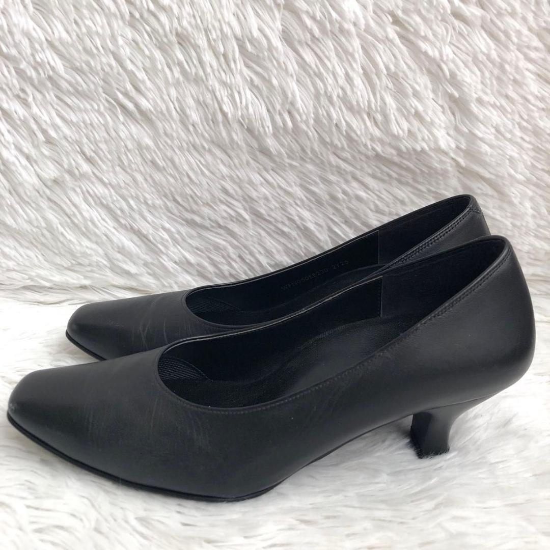 パンプス 23 黒 wacoal ワコール サクセスウォーク 本革 レザー 2E