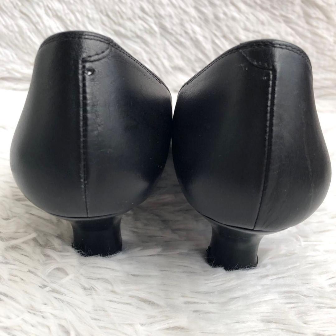 パンプス 23 黒 wacoal ワコール サクセスウォーク 本革 レザー 2E