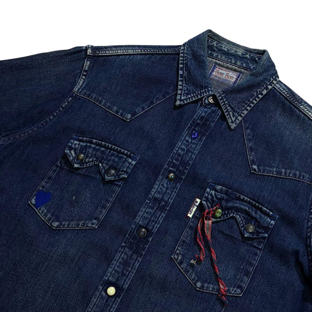 BLUE BLUE ウエスタン デニムシャツ M リメイク インディゴ 日本製