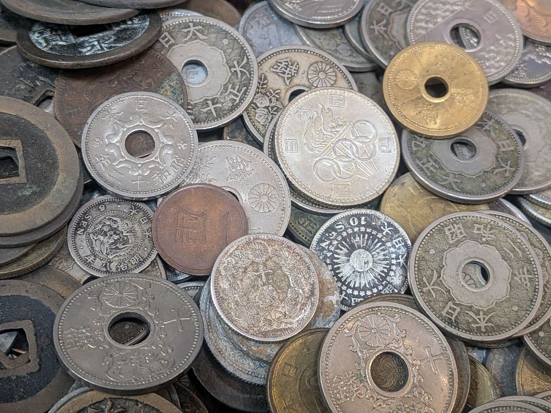 【古銭・旧紙幣・大量】天保通宝、寛永通宝、永楽通宝、銀貨・銅貨など 3.5kg