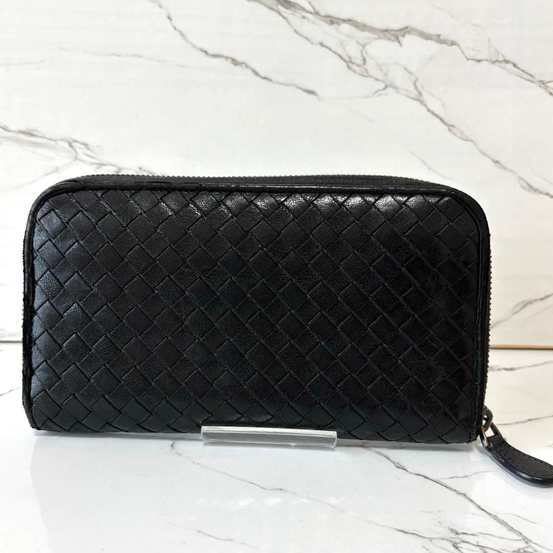良品✨ ボッテガヴェネタ イントレチャート ラウンドジップ 長財布