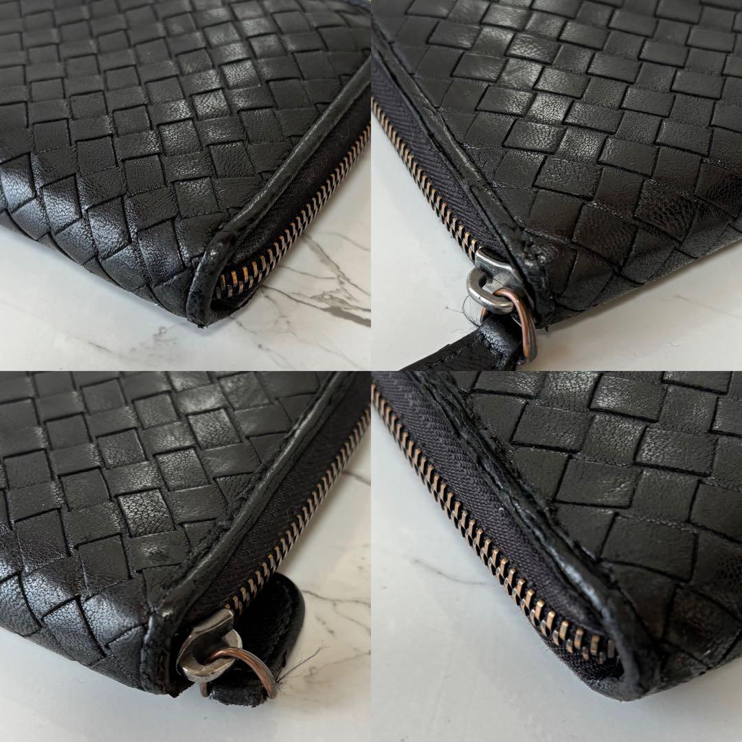 良品✨ ボッテガヴェネタ イントレチャート ラウンドジップ 長財布