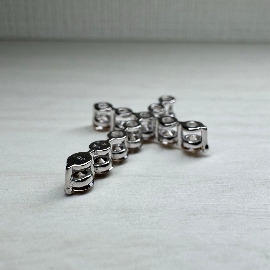 《新品未使用》K18WG ダイヤモンド1ctクロストップ（ダイヤモンド鑑別書付）